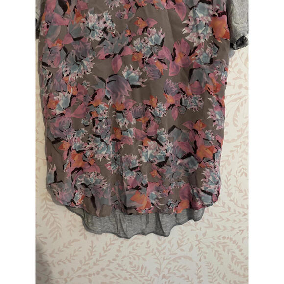 Rebecca Taylor Floral Print  100% Silk Short Sleeve Top - Picture 6 of 8